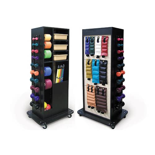 Hausmann Multi-Purpose Weight Rack with Open Shelf Storage  Accessorized