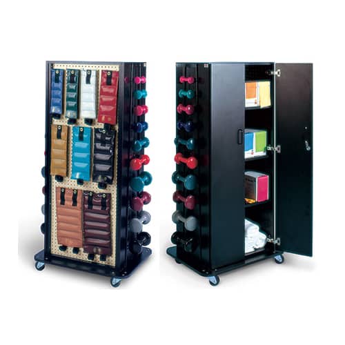 Hausmann Multi-Purpose Weight Rack with Storage Doors  Accessorized