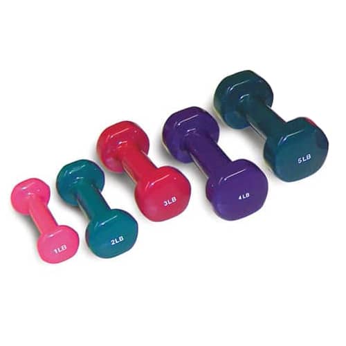 Hausmann Set of 5 Vinyl Dumbbells