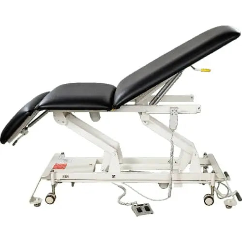 Hausmann Titan Electric Hi-Lo 3-Section Treatment Table Side Back Angle with Head Down