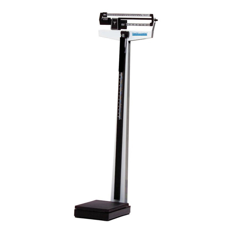 Health o meter 450KL Mechanical Beam Scale with Rotating Poise Bars  Includes Wheels