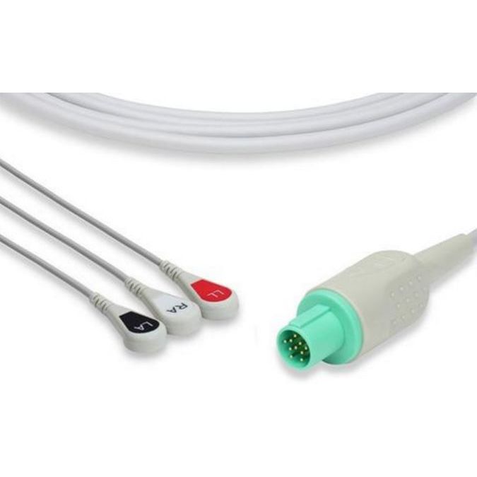 Hellige One Piece ECG Cable  5 Leads Snap