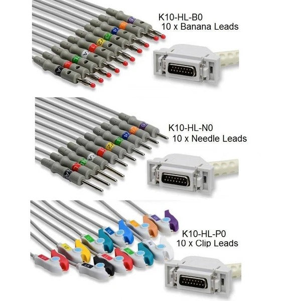 Hellige One Piece EKG Cable  10 Leads Clip