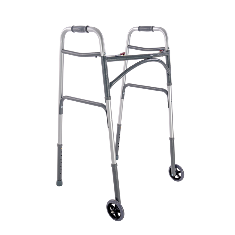 Dynarex Bariatric Dual Release Folding Walker  with wheels