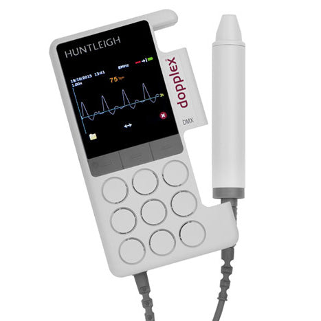 Huntleigh Dopplex DMX Digital Doppler with Waveform and Probe  Rechargeable Battery Model with 10 MHz XS Probe
