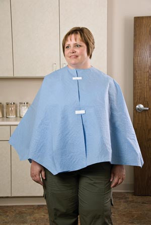 Graham Medical Examination Ponchos  Poncho, Extra Coverage, Blue, 56" x 28", 25/cs