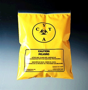 Medegen Chemotherapy Waste Handling Bags  Transport Bag CYTA, 12" x 15", Black on Yellow, Zi