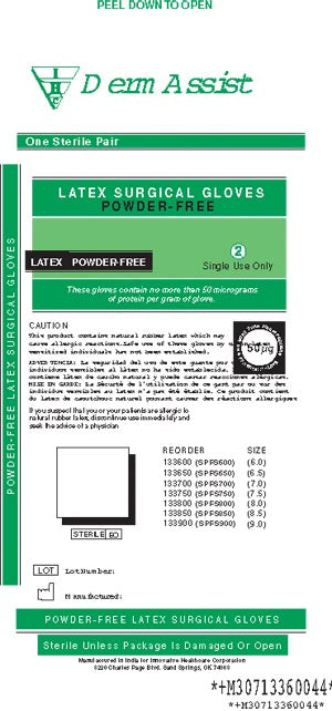 Innovative Healthcare Corp., Inc. Innovative Dermassist Surgical Powder-Free Gloves  Gloves, Surgical, Powder Free (PF), Size 9, Latex,