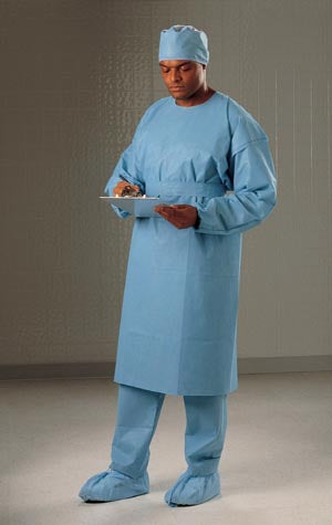 Halyard Control Cover Gown  Gown, Blue, X-Large, 100/cs