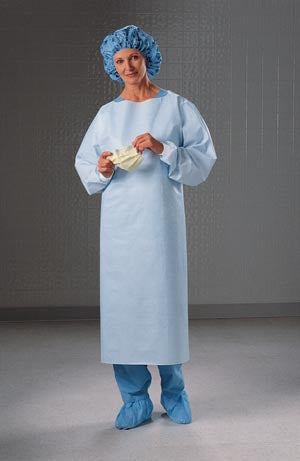 Halyard Impervious Comfort Gown  Gown, Thumbhooks, Blue, Open Back, XX-Large, 100/c