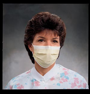 Halyard Standard Face Masks  Procedure Mask, Yellow, 50/pkg, 10 pkg/cs