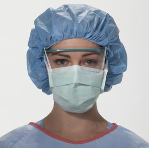 Halyard Specialty Face Masks  Anti-Fog Surgical Mask, DERMA-TOUCH Tape, Green, 5