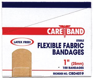 BANDAGE ADH FABRIC STRIPS 1X3100/BX 12BX/CS (125844)