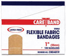 Aso, Llc Aso Careband Fabric Adhesive Strip Bandages  Fabric Strip Bandage, 1" x 3", Latex Free (LF), 10