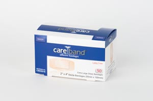 Aso, Llc Aso Careband Sheer Adhesive Strip Bandages  Sheer Strip, X-Large 2" x 4", Latex Free (LF), 50/