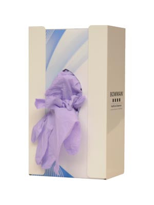 Marketlab Bowman White Powder Coated Metal Single Glove Dispensers  Single with Flexible Spring, Holds One Box of Glov