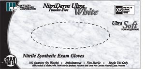 Innovative Healthcare Corp., Inc. Innovative Nitriderm Ultra White Nitrile Synthetic Powder-Free Exam Gloves  167050 - Exam, X-Small, Nitrile, Non-Sterile, PF,