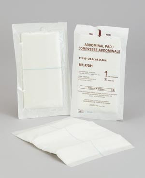 PADS ABD ST 1S SEALEDEDNS 8X10 24/PK 15PK/CS