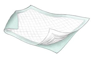 Cardinal Health Fluff & Polymer Underpads  Underpad, 30" x 36", Fluff/ Polymer, Green, 10/bg,