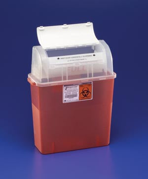 Cardinal Health Gatorguard In-Patient Room Sharps Containers  Container, 3 Gal, Translucent Red, 20½"H x 6"D x 1