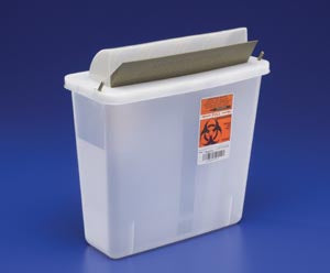 Cardinal Health In-Room Containers With Mailbox-Style Lids  Container, Clear, Mailbox-Style Lid, 5 Qt, 11"H x