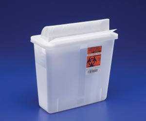 Cardinal Health In-Room Containers With Always-Open Lids  Lid, 5 Qt, Clear, 11"H x 4¾"D x 10¾"W, 20/cs
