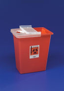 Cardinal Health Large Volume Containers  Container, 8 Gal Red, Hinged lid, 10/cs (18 cs/plt