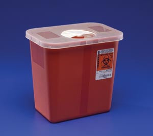 Cardinal Health Multi-Purpose Sharps Containers  Container, 2 Gal, Red, Rotor Opening Lid, 20/cs (2