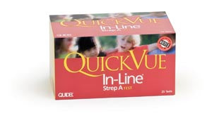Quidel Quickvue In-Line Strep A Kit  Strep A Test, CLIA Waived, 25 test kit (12/cs, 24
