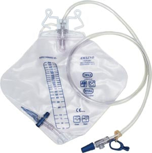 Amsino International, Inc. Amsino Amsure Urinary Drainage Bags  Bag, Diamond Shape, 2000mL, Bottom Draining, Unive