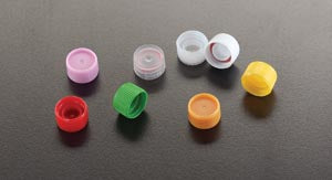 Simport Colored Closures  T340YOSFT - Flat Caps, O-Ring Seal, Yellow, 1000/c