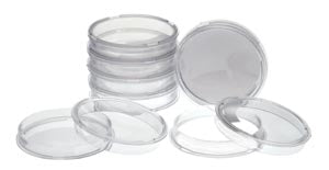 Simport Petri Dish  Dish , 9 x 50mm, No Pads, Frosted Top Permits Labe