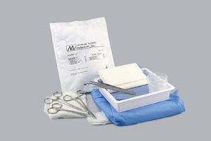 Medical Action Industries Medical Action Laceration Tray  Gauze, (5) 2"x2" Gauze, (1) Needle Holder, Webster