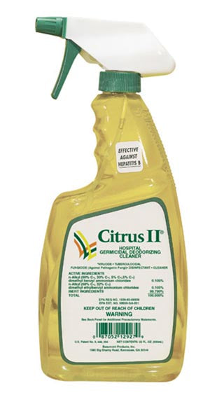Beaumont Products, Inc. Beaumont Citrus Ii Germicidal Deodorizing Cleaner  Cleaner, 22 oz Spray Bottle, 12/cs