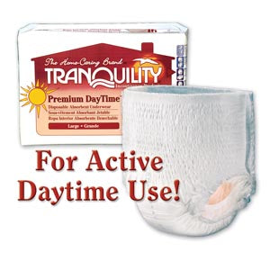 Principle Business Tranquility Premium Daytime Disposable Absorbent Underwear  Underwear, Large Daytime DAU, 45"-54", 170-210 lbs