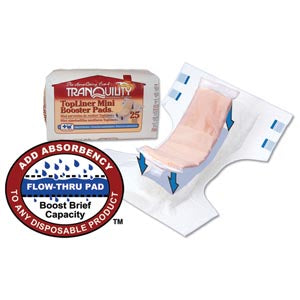 Principle Business Tranquility Topliner Booster Pad  Mini Booster Pad, 10 1/2" x 2¾", 5.7 fl oz Capacit