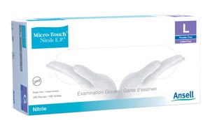 Ansell Micro-Touch Nitrile E.P. Textured Examination Gloves  Gloves, Large, 100/bx, 10 bx/cs
