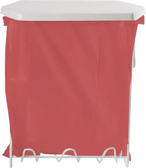 Marketlab Bowman Biohazard Receptacle Dispenser  Holds 3-Gallon Bags, White Powder Coated Wire, 11¾