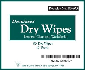 WIPES DRY PREMIUM SPUNLACE13X9 50/PACK 10PK/CS