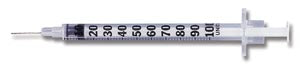 Bd Insulin Syringes & Needles  Insulin Syringe, 1mL, Permanently Attached Needle,