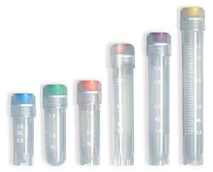 Simport Cryovial Vials  , Silicone Washer Seal , External Thread, 1.2mL Vo
