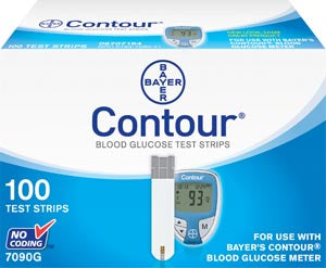 STRIPS TEST BLOOD GLUCOSEUSE W/9545 METERS 100/BX NR