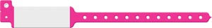 Medical Id Solutions 10" Vinyl Wristband - Imprinter  Vinyl, Custom Printed, Neon Pink, 500/bx