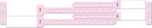 WRISTBAND 4 PRT MOM-BABY SETIMPRINTER PINK 100/BX