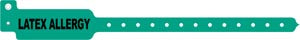 Medical Id Solutions Tri-Laminate Alert Wristbands  Adult/ Pediatric, Tri-Laminate, Latex Allergy, Gre