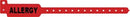 Medical Id Solutions Tri-Laminate Alert Wristbands  Adult/ Pediatric, Tri-Laminate, Allergy, Red, 500/