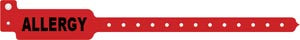 Medical Id Solutions Tri-Laminate Alert Wristbands  Adult/ Pediatric, Tri-Laminate, Allergy, Red, 500/