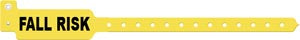 Medical Id Solutions Tri-Laminate Alert Wristbands  Adult/ Pediatric, Tri-Laminate, Fall Risk, Yellow,
