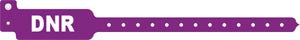 Medical Id Solutions Tri-Laminate Alert Wristbands  Adult/ Pediatric, Tri-Laminate, DNR, Purple, 500/b