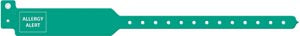 Medical Id Solutions Tri-Laminate Alert Wristbands  Adult, Tri-Laminate, Latex Allergy, Green, 500/bx